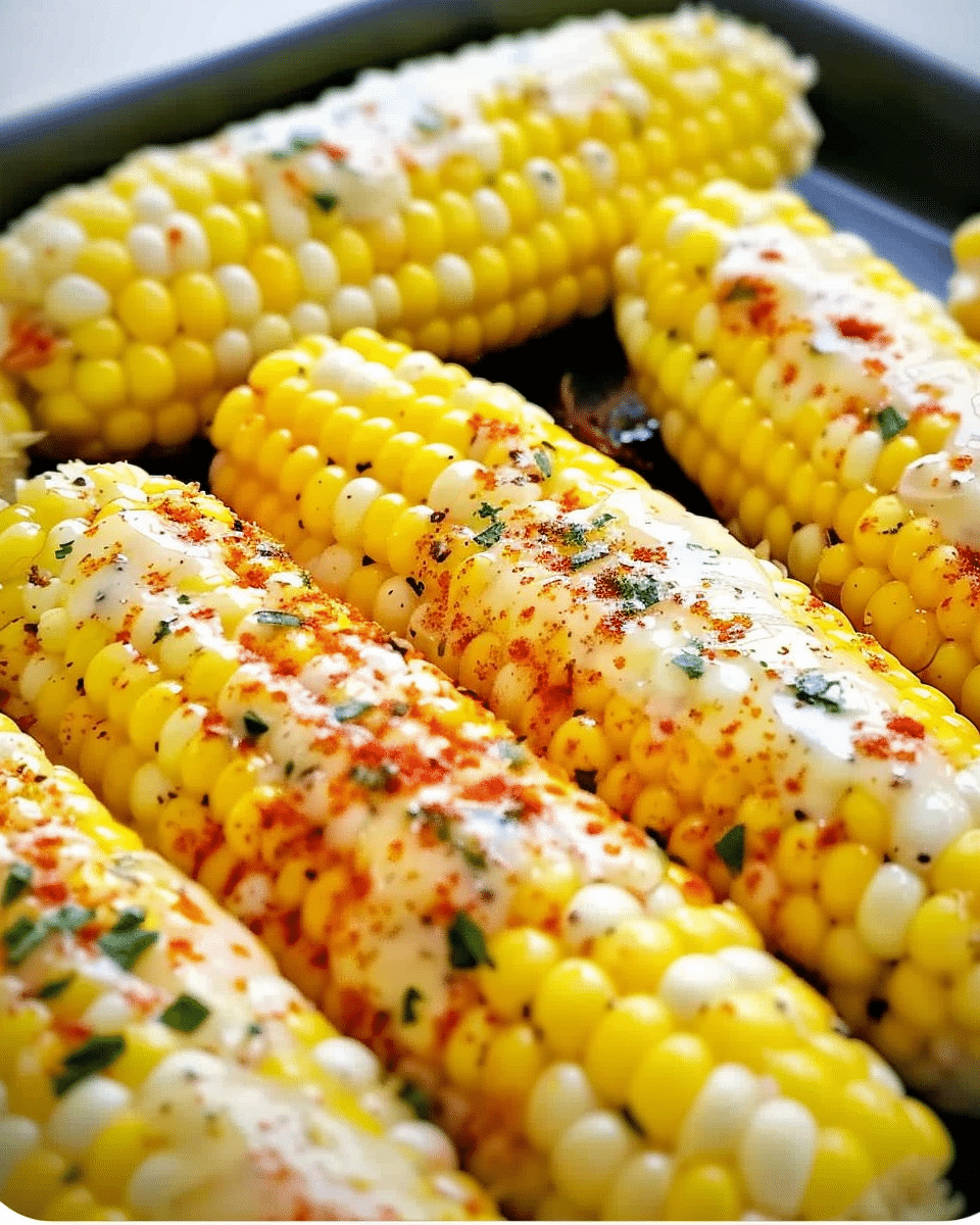 Cheesy Garlic Butter Corn On The Cob