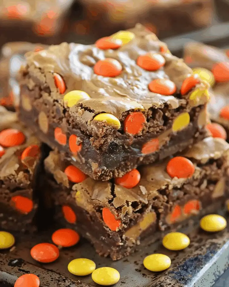 Chewy Reese’s Pieces Peanut Butter Brownies
