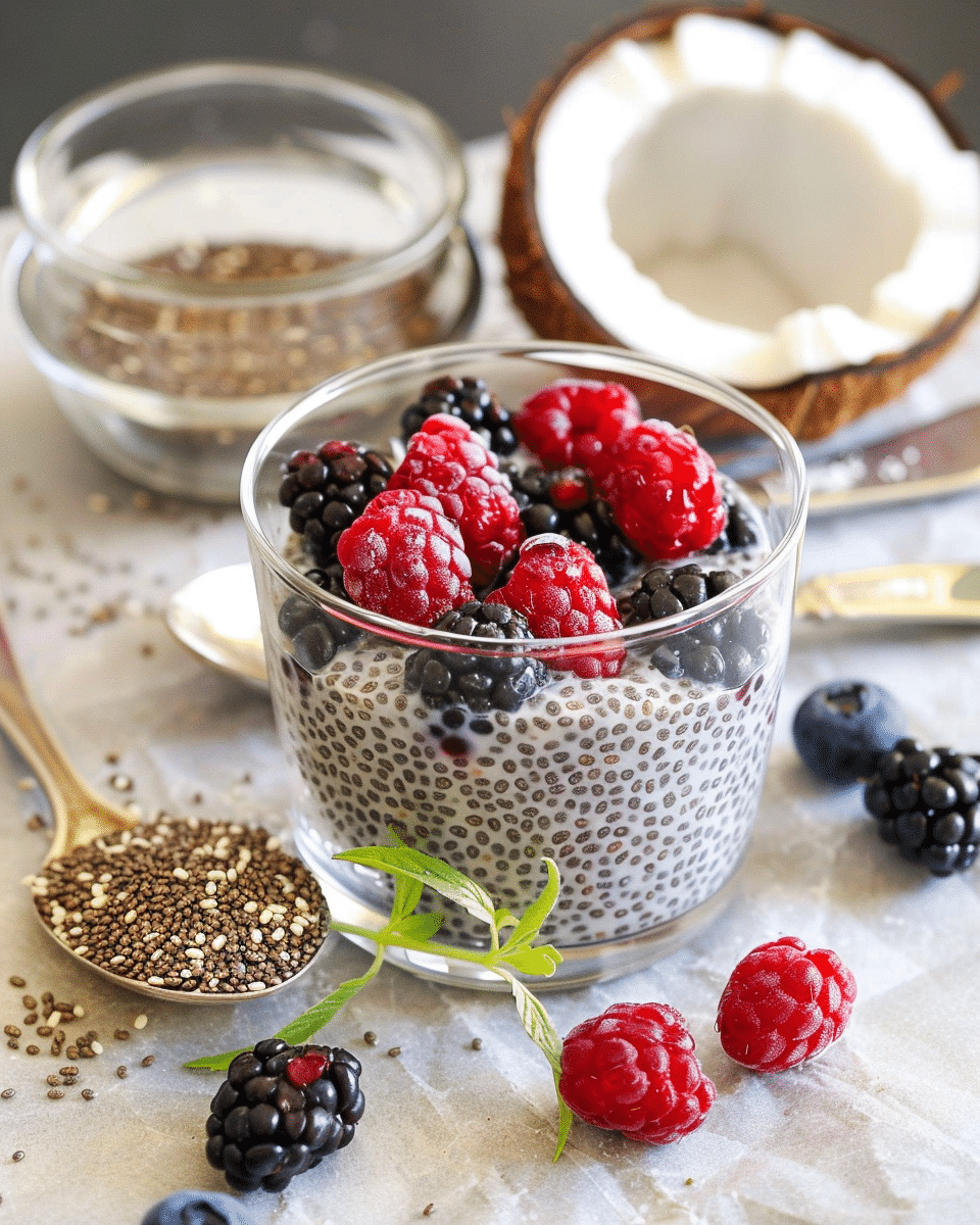 Chia Pudding with Coconut Milk and Berries