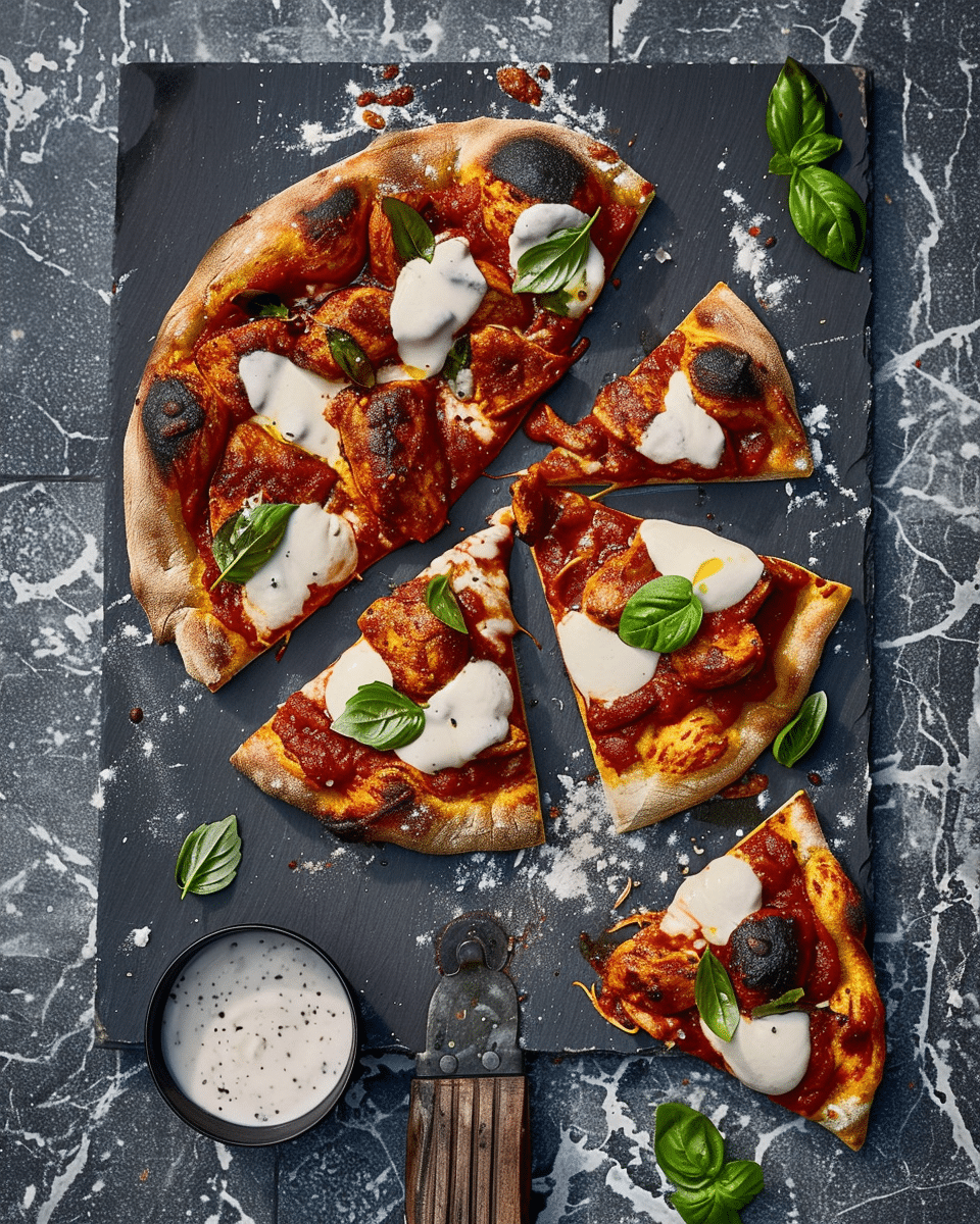 Chicken Tikka Naan Pizza
