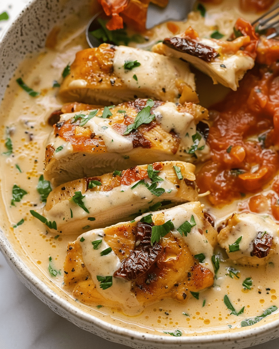 Chicken With Creamy Sun Dried Tomato Sauce
