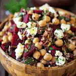Chickpea, Beet, and Feta Salad with Lemon-Garlic Vinaigrette