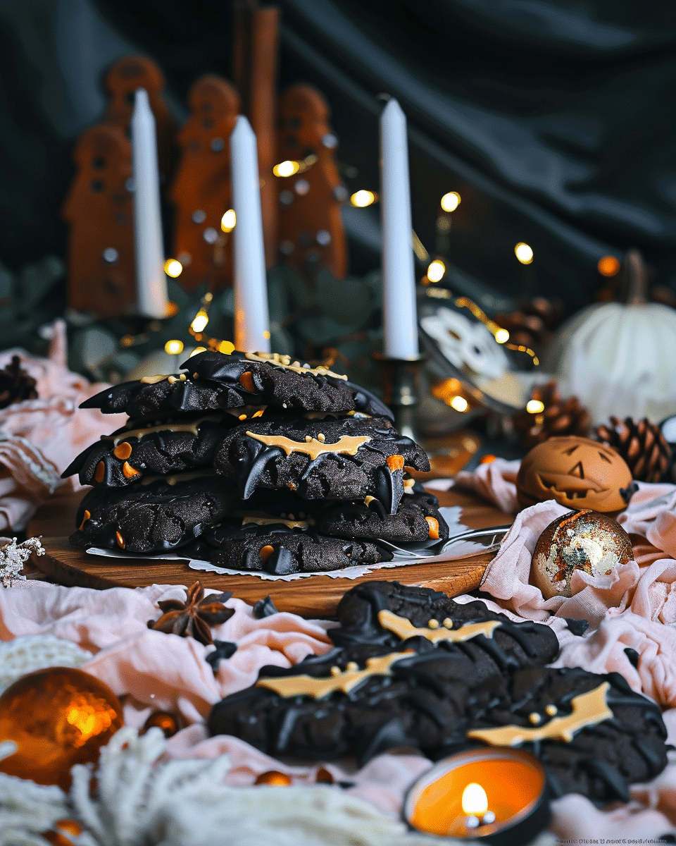 Chocolate Peanut Butter Bat Cookies