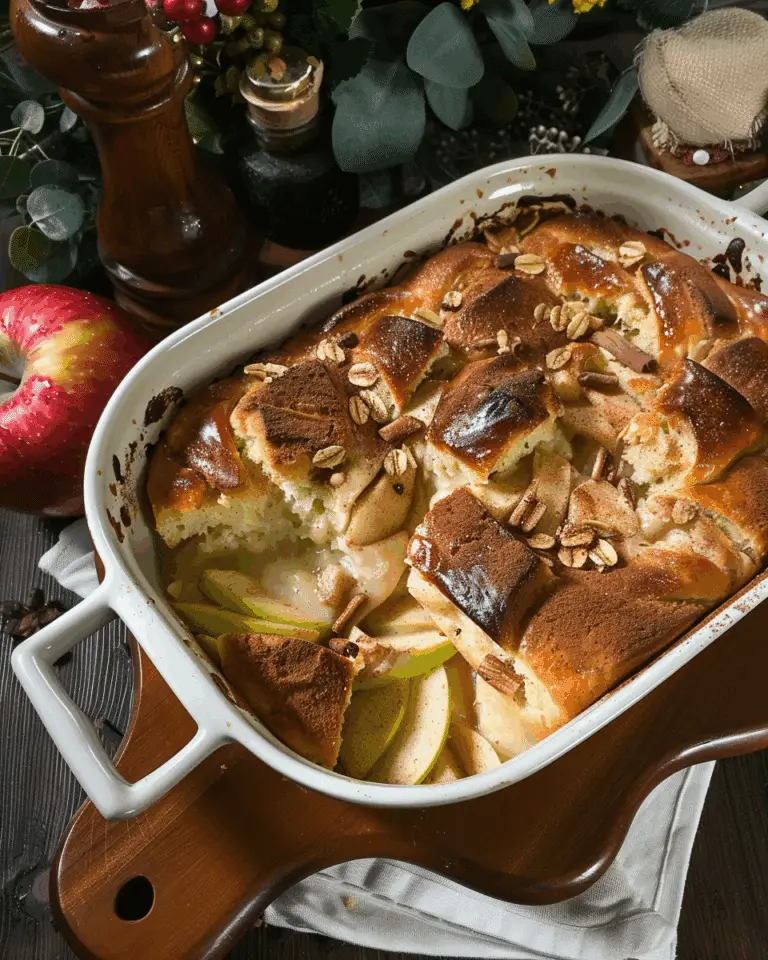 Cinnamon Apple Challah Bread Pudding