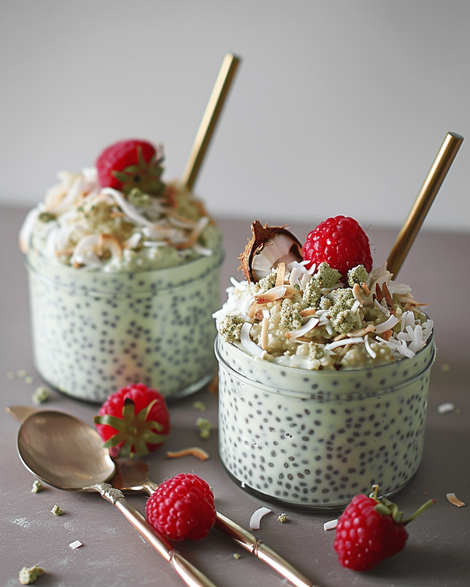 Coconut Matcha Chia Pudding