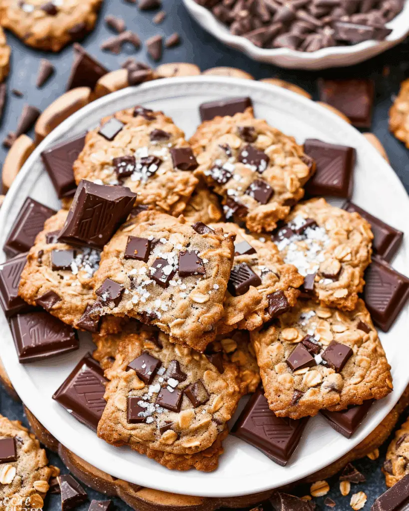 Dark Chocolate Chunk Oatmeal Cookies
