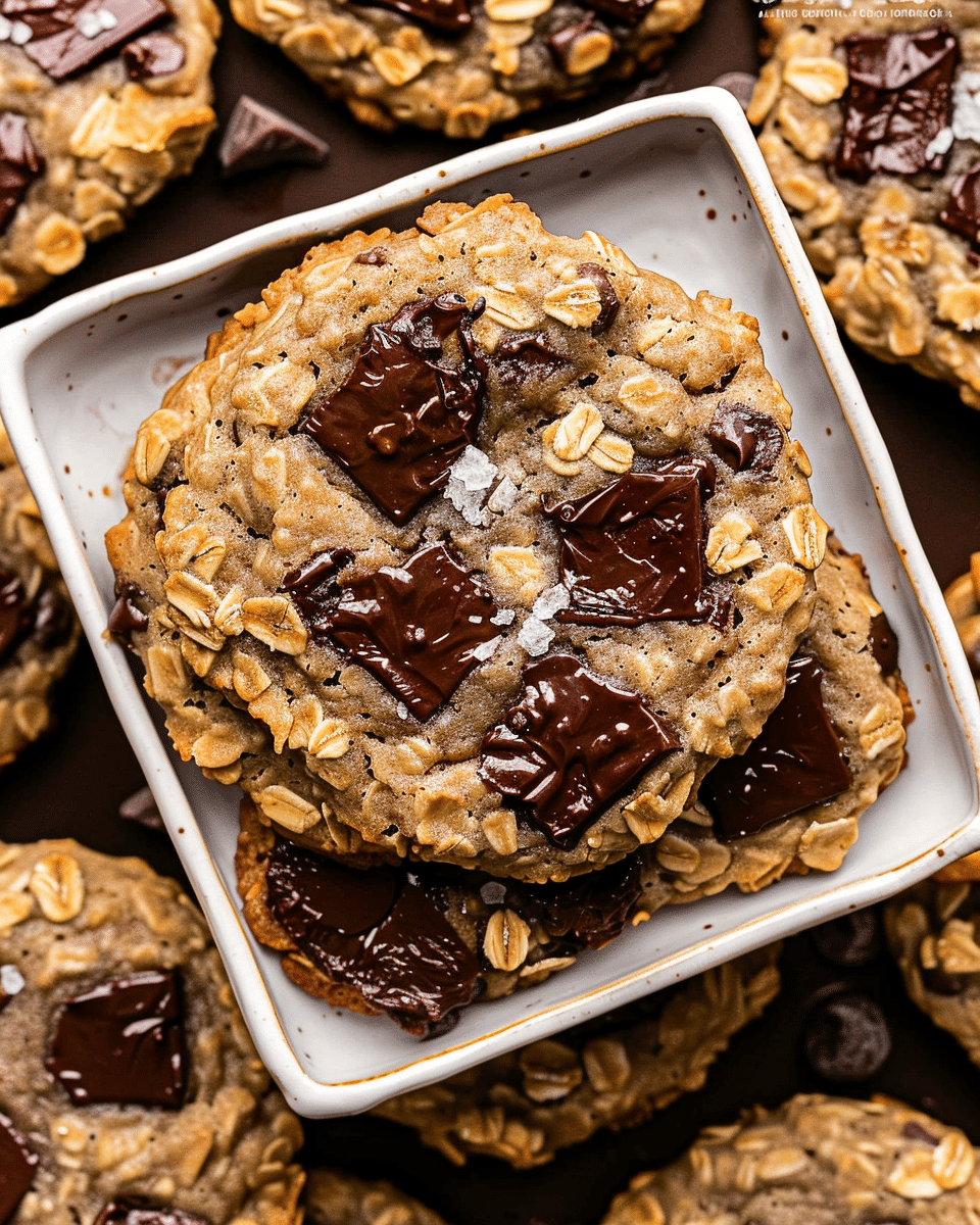 Dark Chocolate Chunk Oatmeal Cookies
