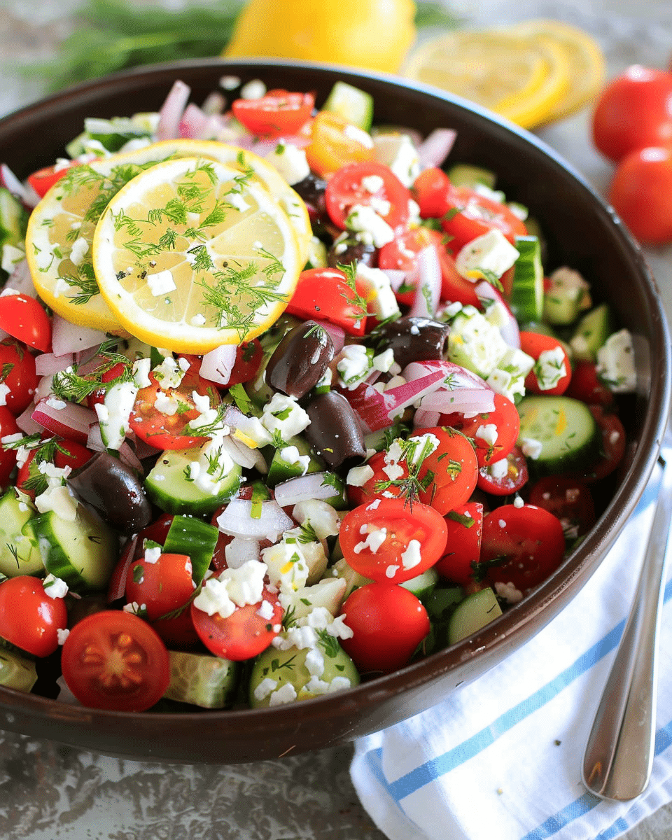 Easy Greek Salad With Lemon Vinaigrette
