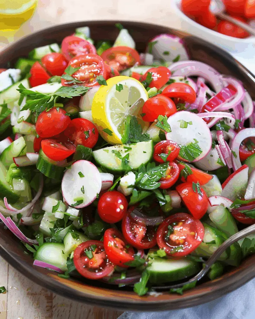 Easy Greek Salad With Lemon Vinaigrette
