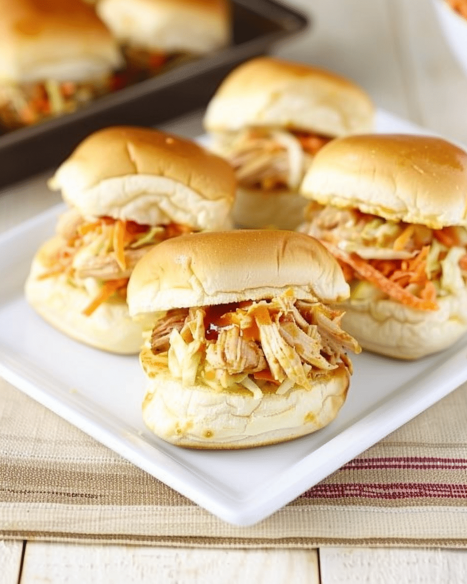 Easy Pulled BBQ Chicken Sliders With Coleslaw