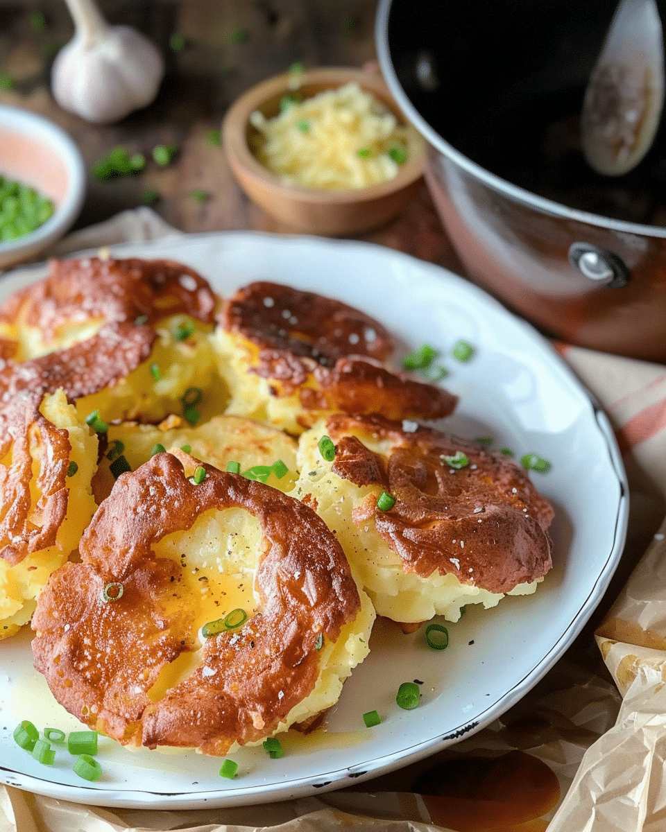 Garlic Butter Crispy Smashed Potatoes