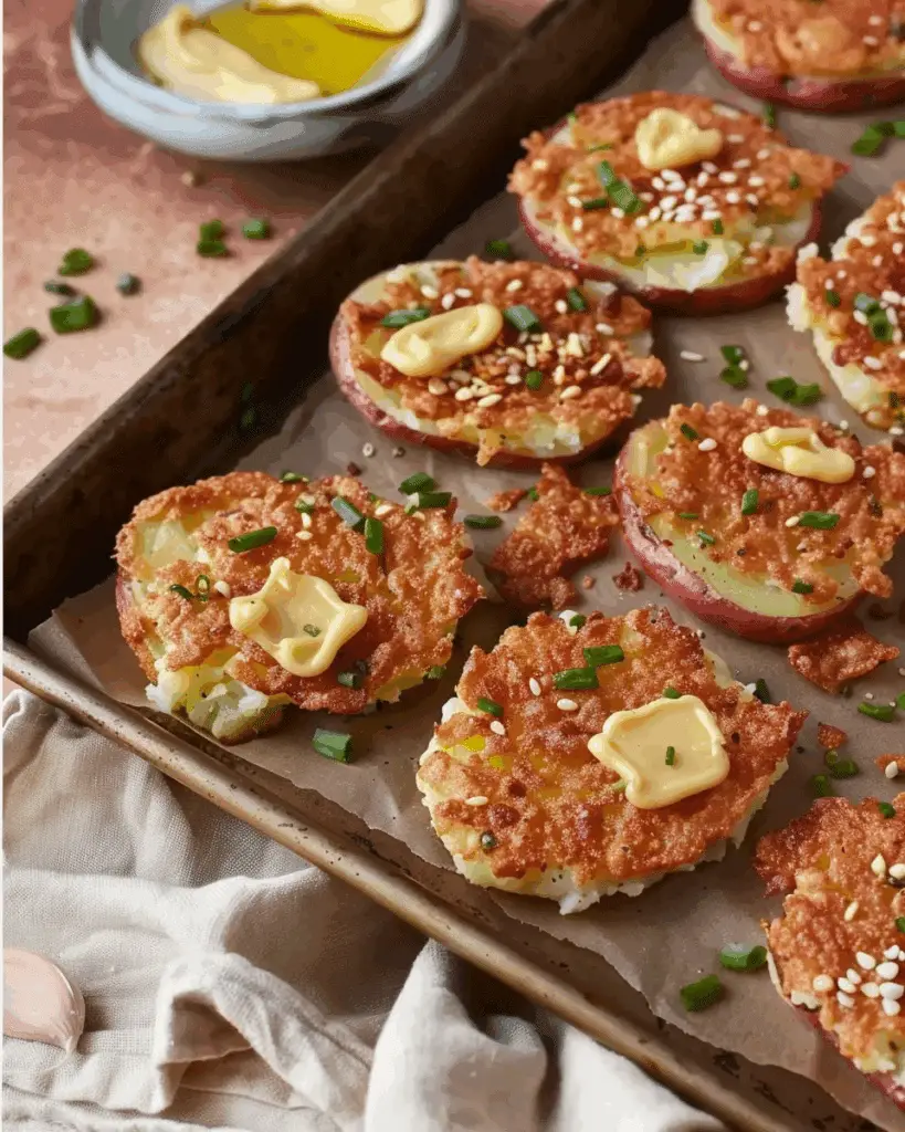 Garlic Butter Crispy Smashed Potatoes