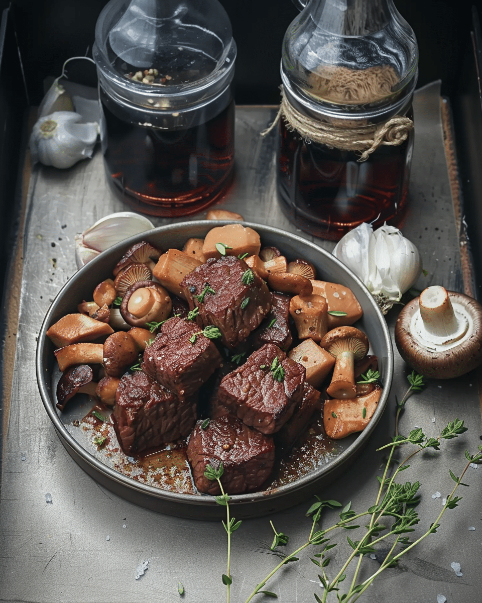 Garlic Butter Steak Bites With Mushrooms