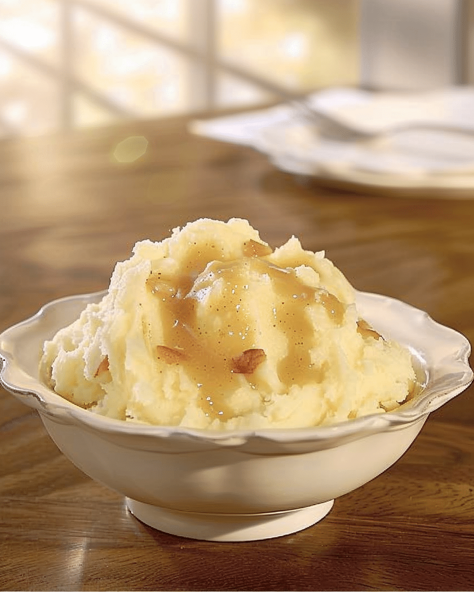 Garlic Mashed Potatoes & Savory Gravy