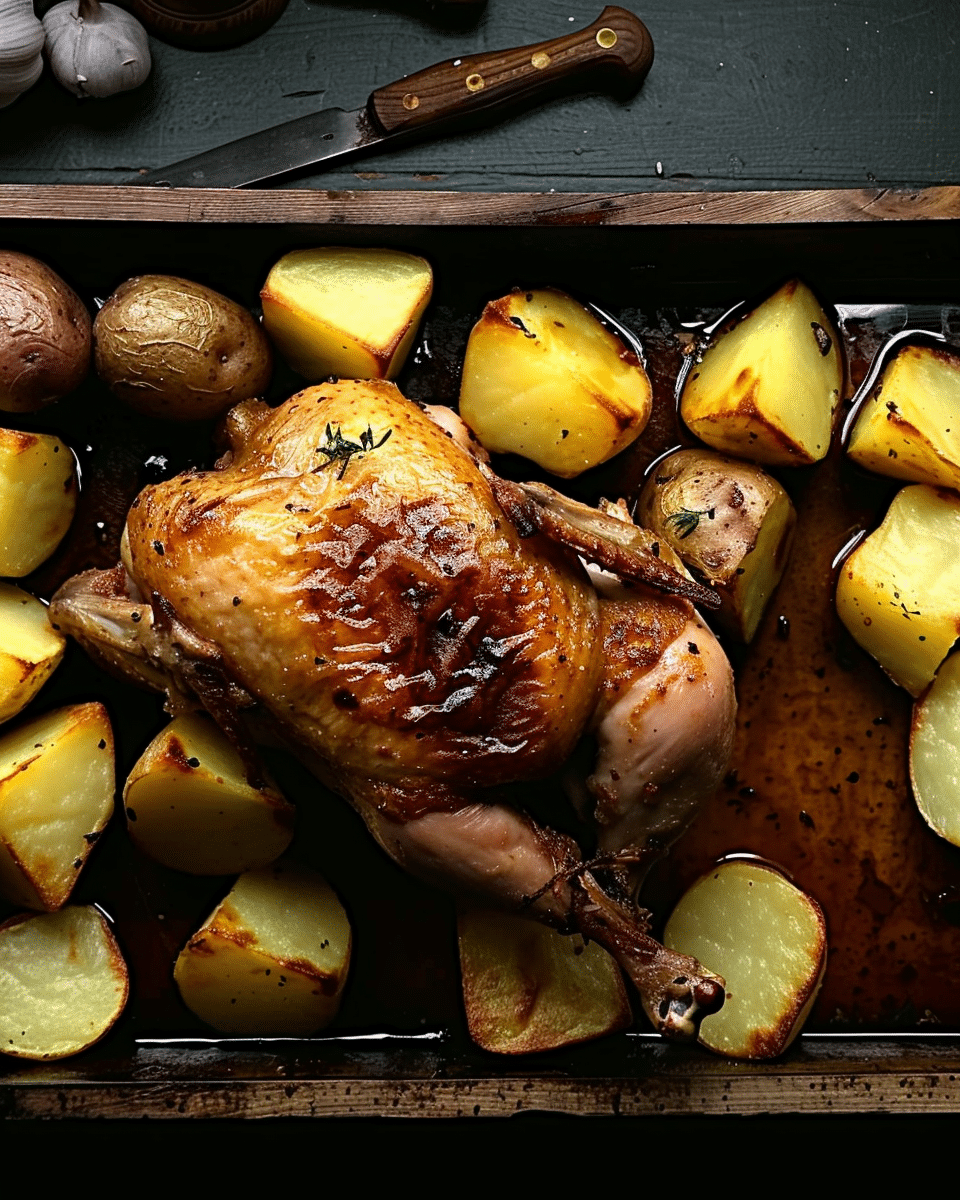Garlic Roasted Chicken And Potatoes
