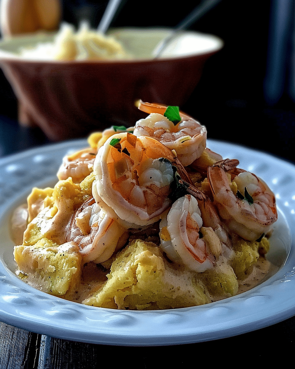 Garlic Shrimp Mofongo