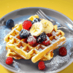 Golden Waffles with Fresh Berries & Banana