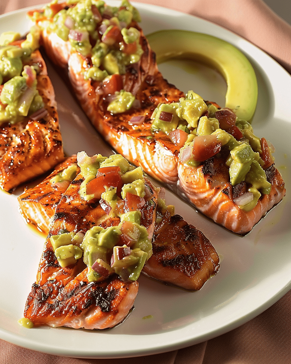 Grilled Salmon With Avocado Salsa