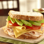 Halal Turkey Sandwich with Swiss Cheese, Tomatoes and Avocado