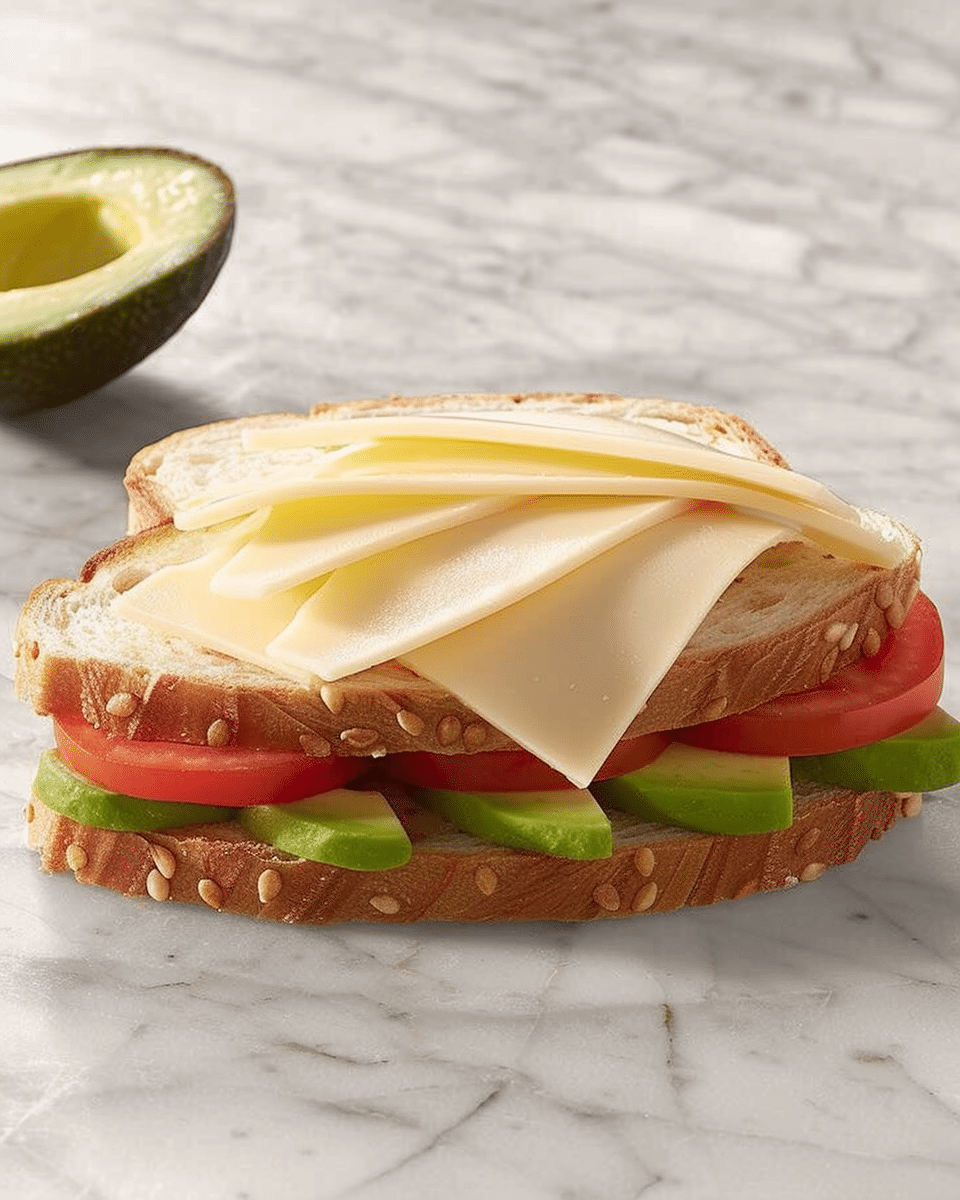 Halal Turkey Sandwich with Swiss Cheese, Tomatoes and Avocado