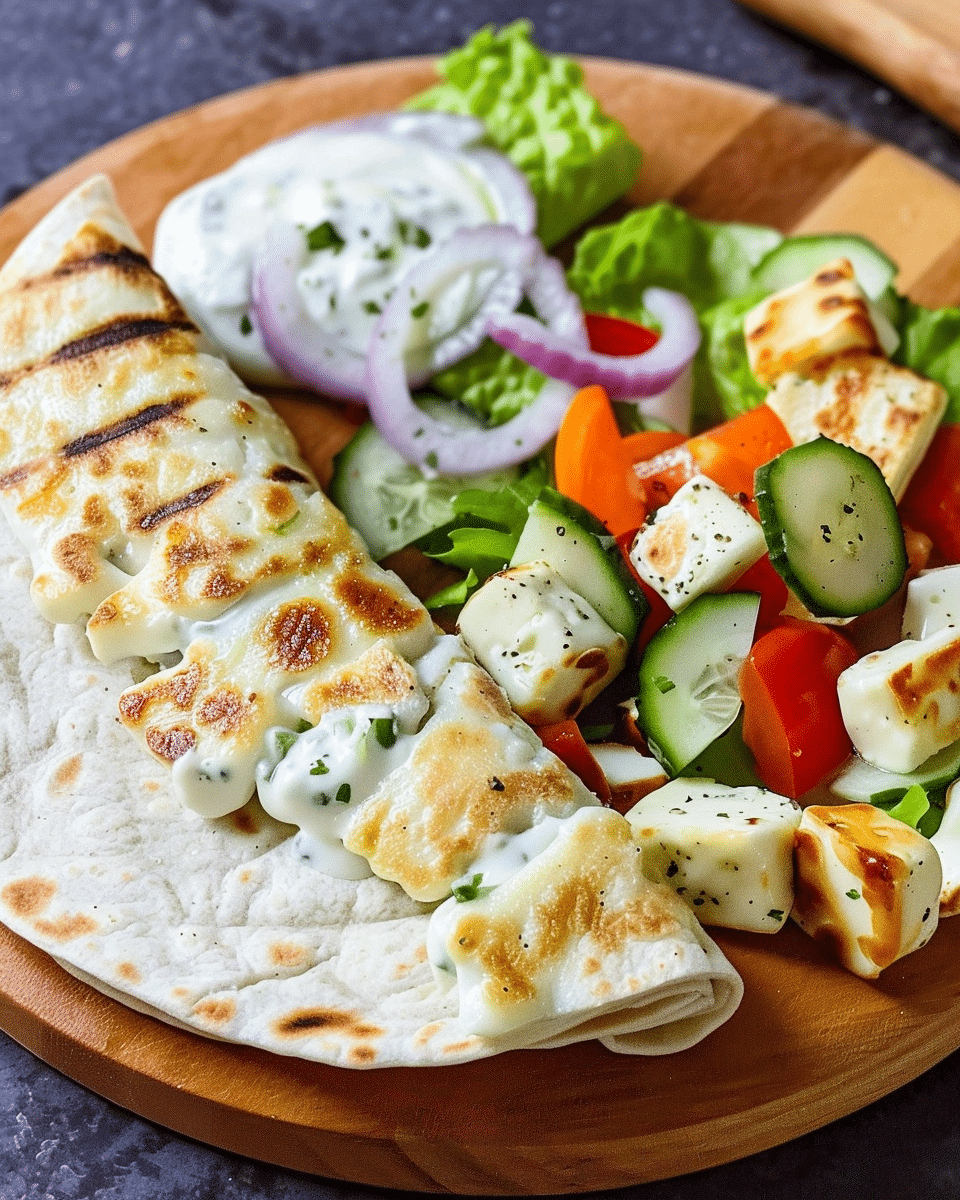 Halloumi Wrap With Greek Yogurt Sauce
