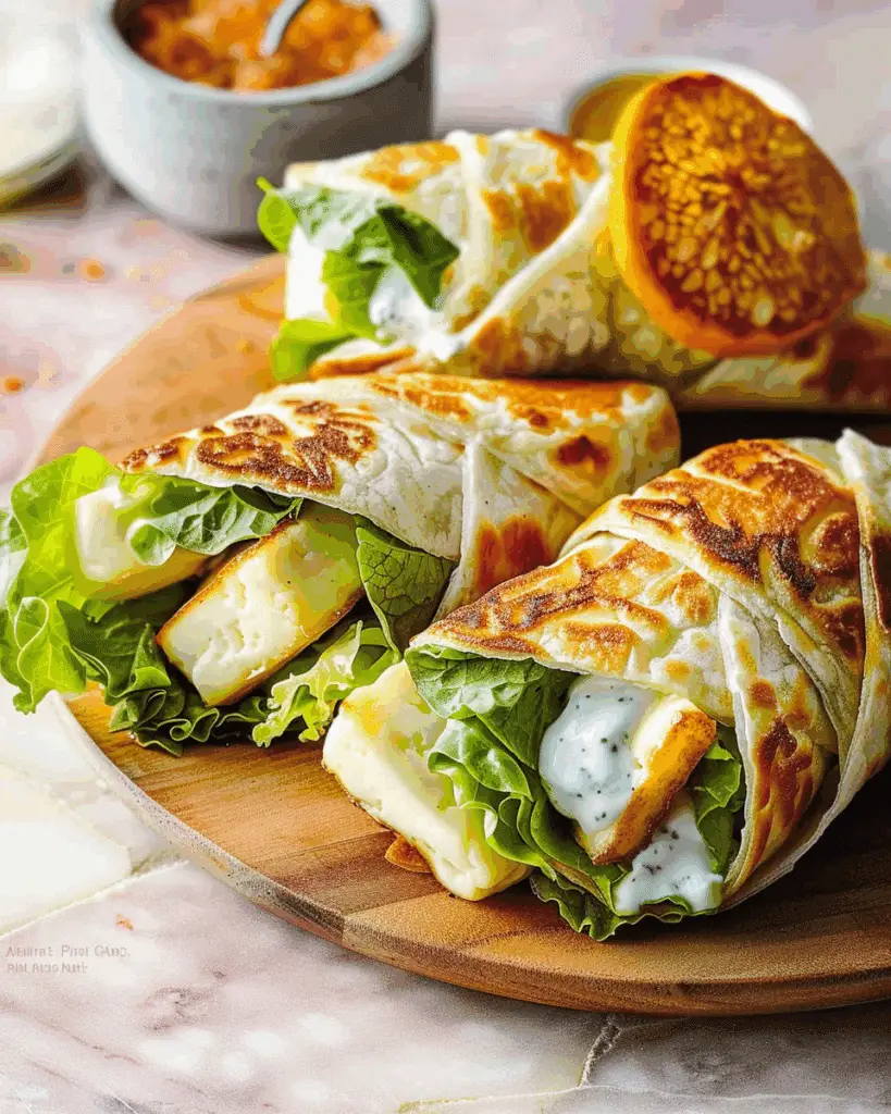 Halloumi Wrap With Greek Yogurt Sauce