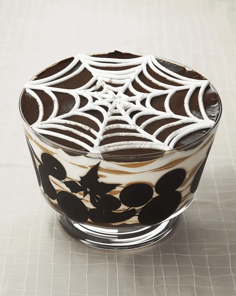 Halloween Spider Web Chocolate Trifle