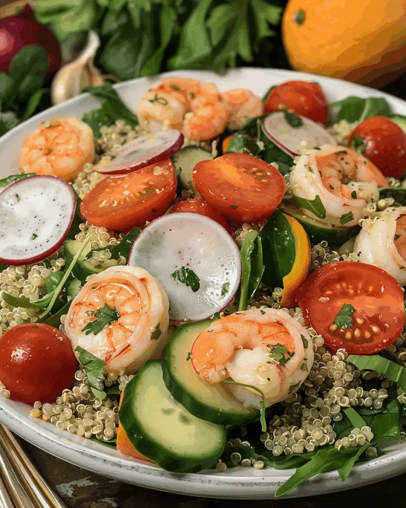 Healthy Garlic Shrimp And Quinoa Salad