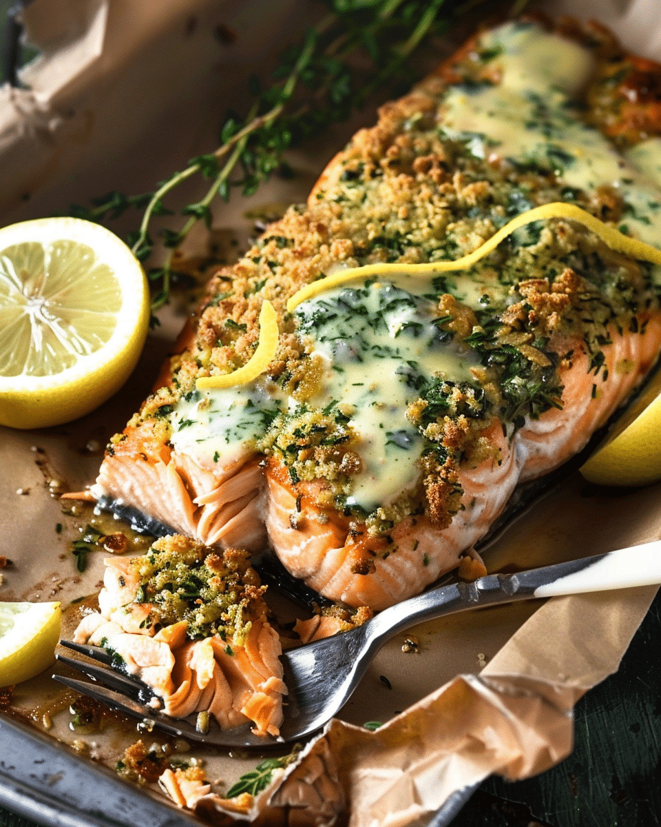 Lemon‑Parsley Almond Crusted Salmon