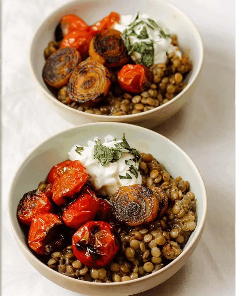 Lentil Grain Bowls with Roasted Vegetables