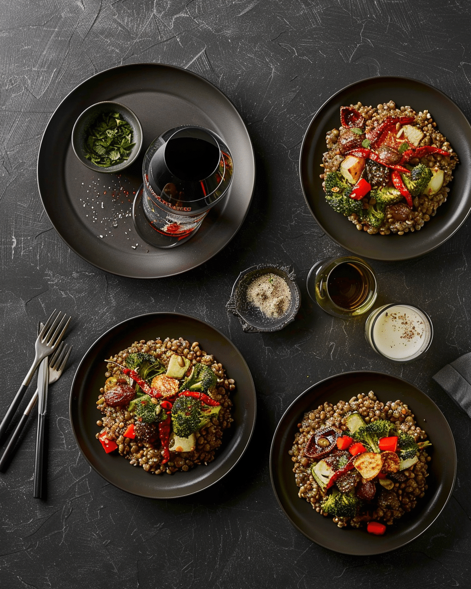 Lentil Grain Bowls with Roasted Vegetables