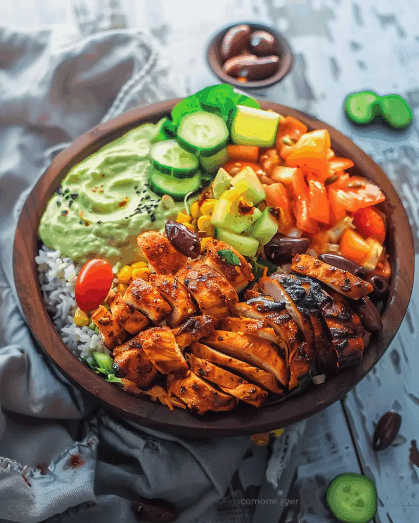 Mediterranean Chicken Hummus Bowls