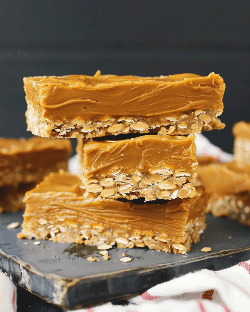 No Bake Peanut Butter Oat Bars