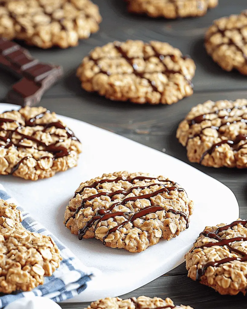 Oatmeal Cookies With Chocolate Drizzle