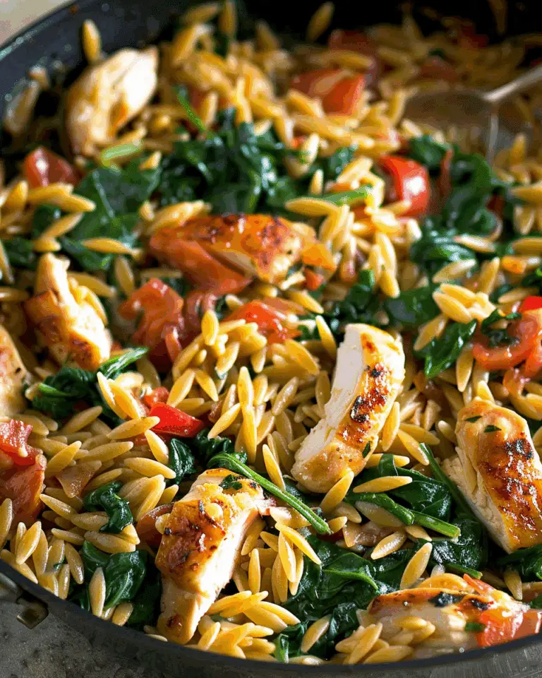 One-Pan Chicken and Spinach Orzo