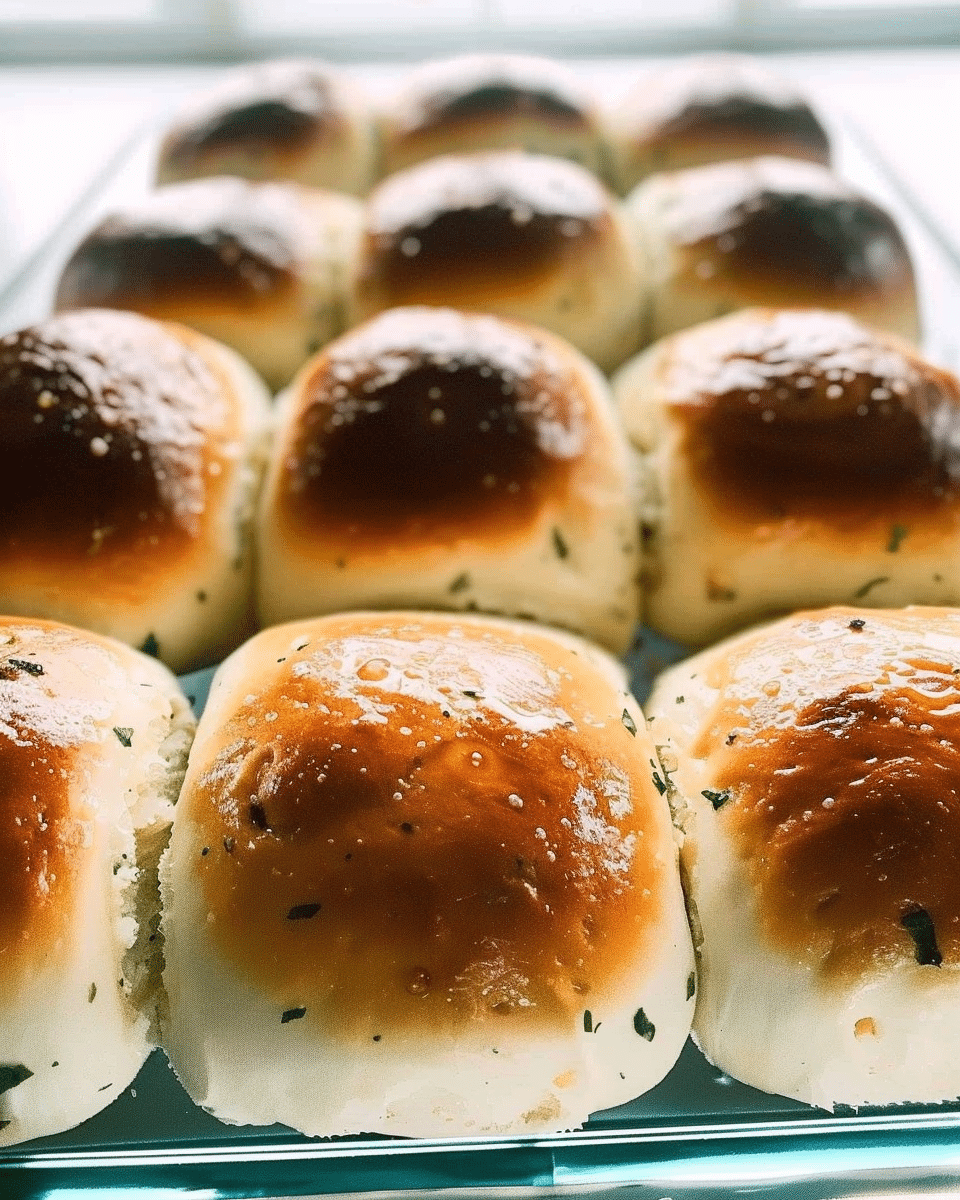 One Hour Garlic Herb Dinner Rolls