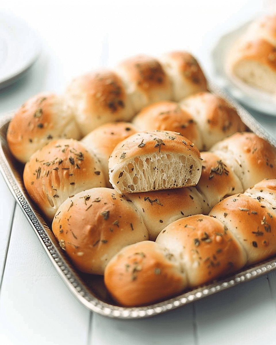 One Hour Garlic Herb Dinner Rolls
