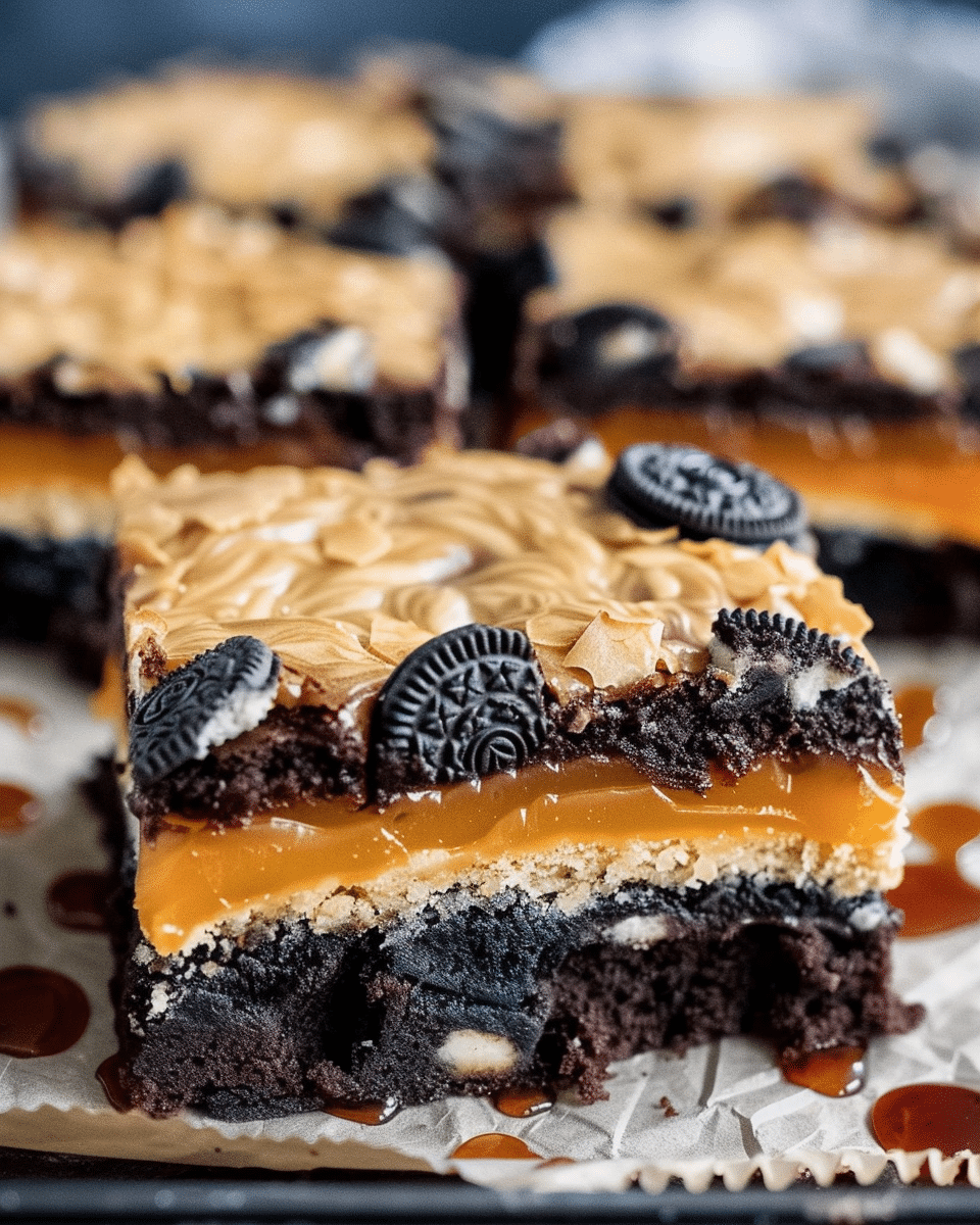 Oreo Layered Halloween Brownies