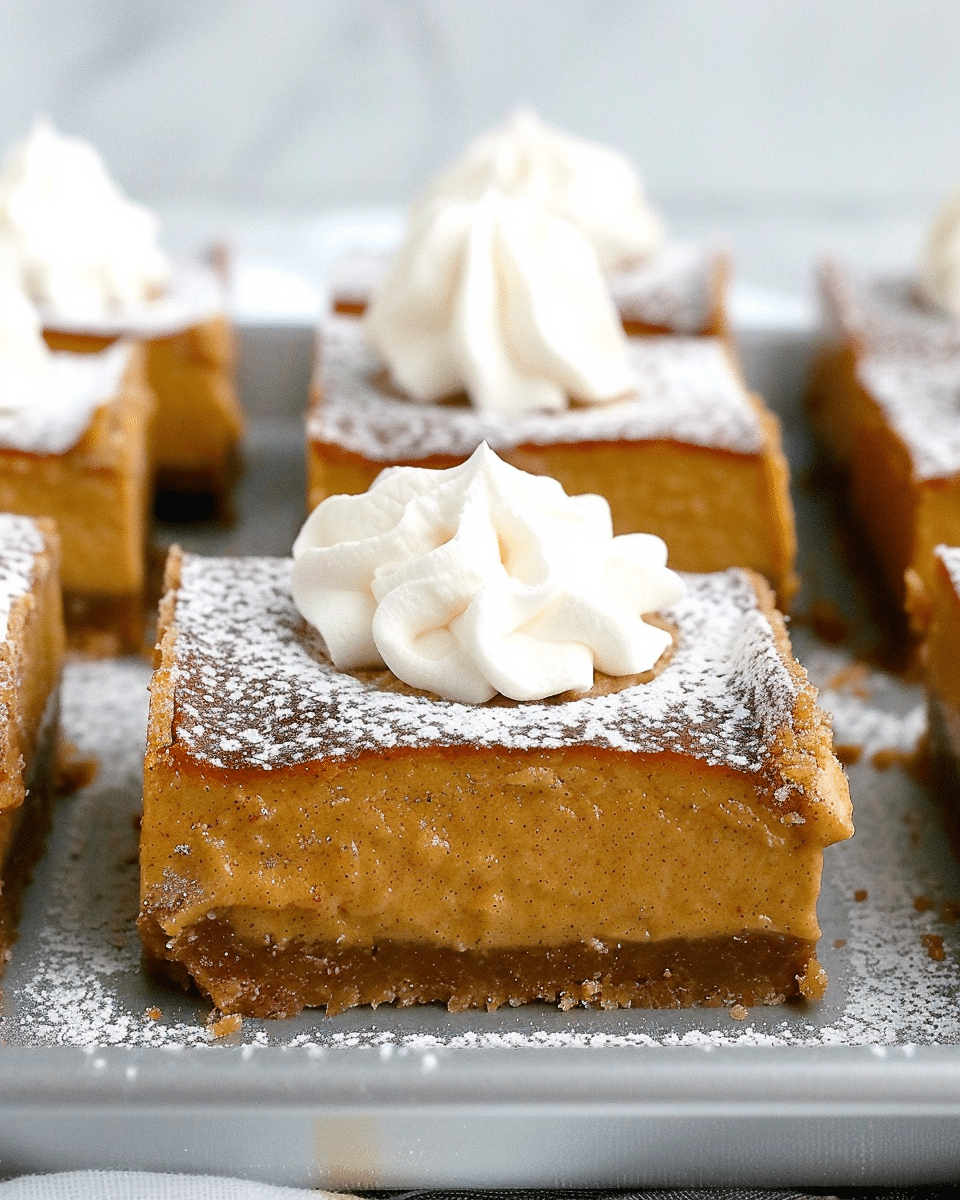 Pumpkin Cheesecake Bars With Gingersnap Crust