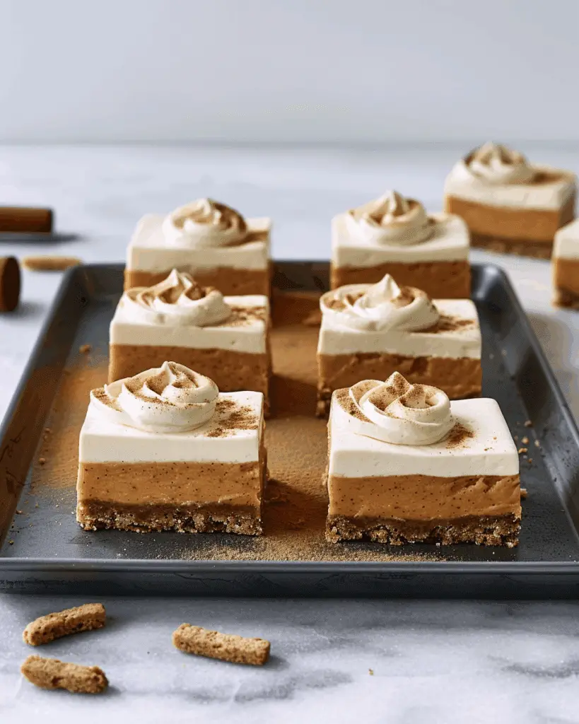 Pumpkin Cheesecake Bars With Gingersnap Crust