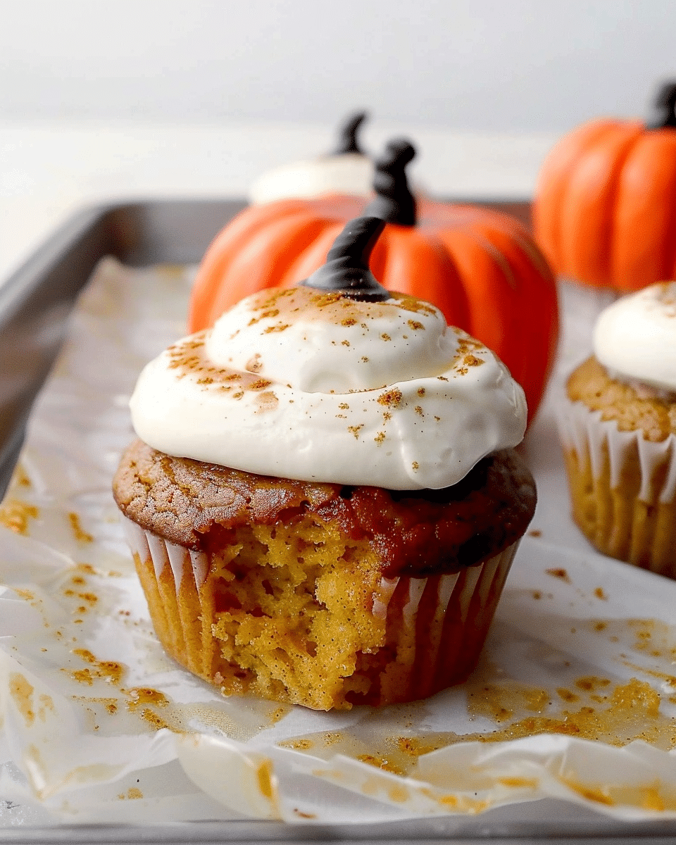 Pumpkin Cupcakes with Cream Cheese Frosting