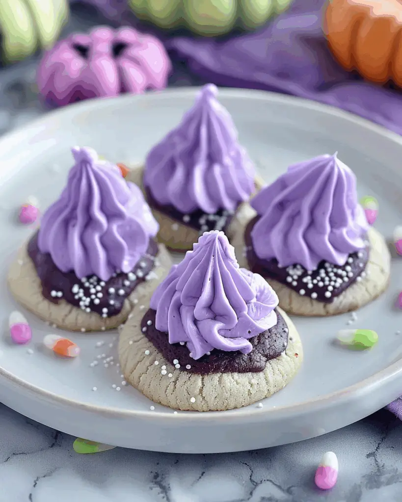 Purple Halloween Kiss Cookies