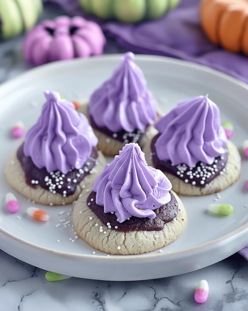 Purple Halloween Kiss Cookies
