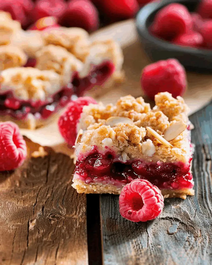 Raspberry Crumble Bars with Almond Streusel