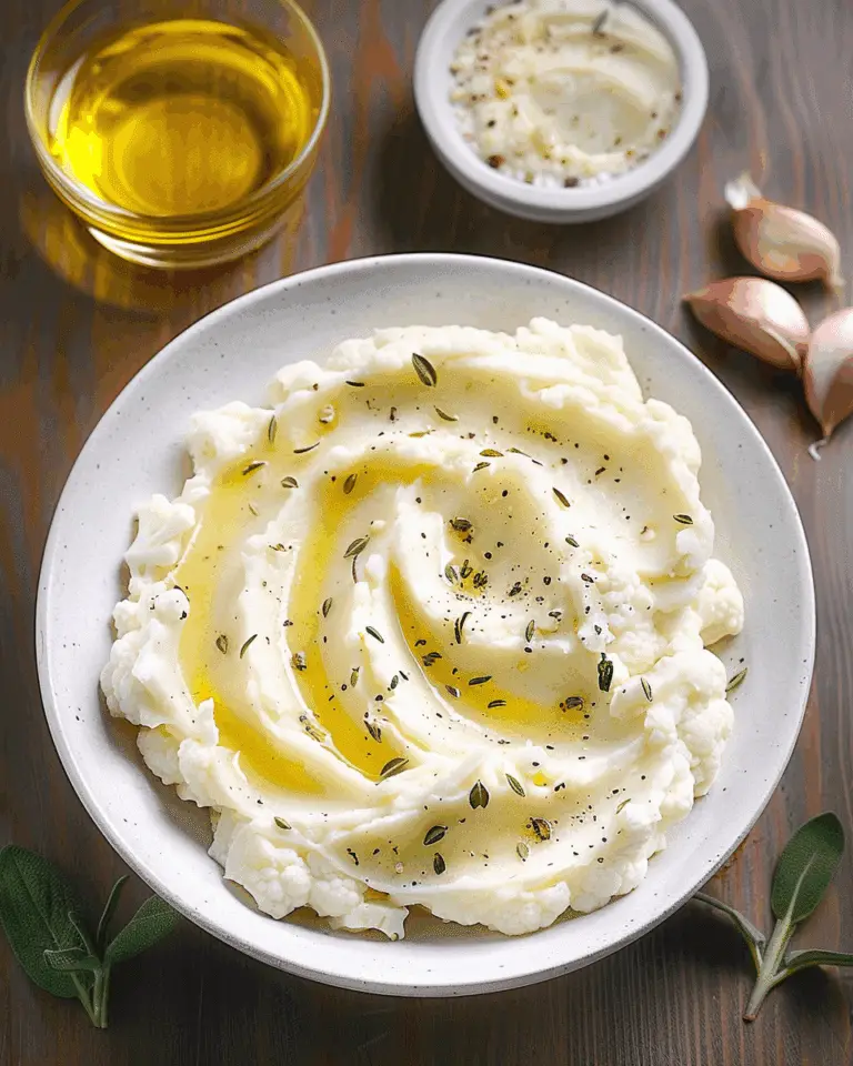 Thyme Mashed Cauliflower With Roasted Garlic