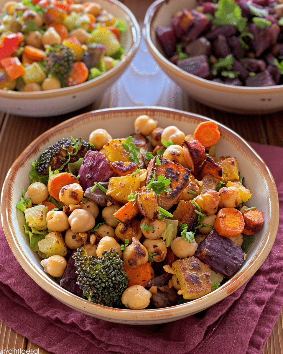 Roasted Root Veggie And Chickpea Power Bowl