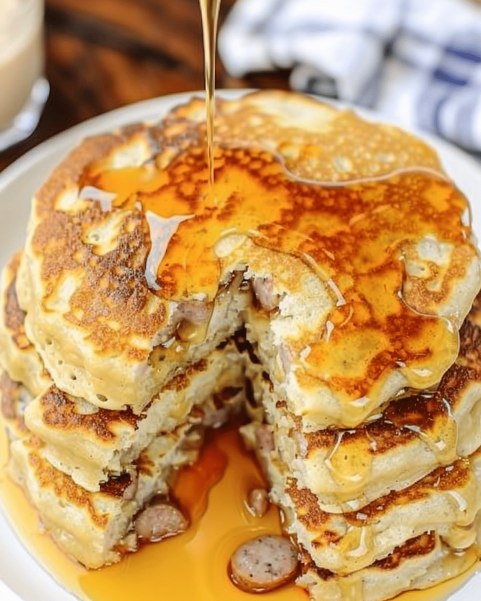 Sausage Dipped Pancakes