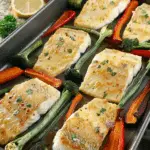Sheet Pan Lemon Garlic Fish And Veggies