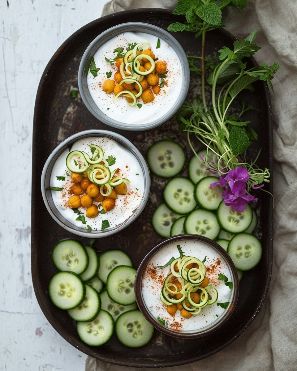 Spiced Chickpea Yogurt Bowls With Spiralized Cucumbers
