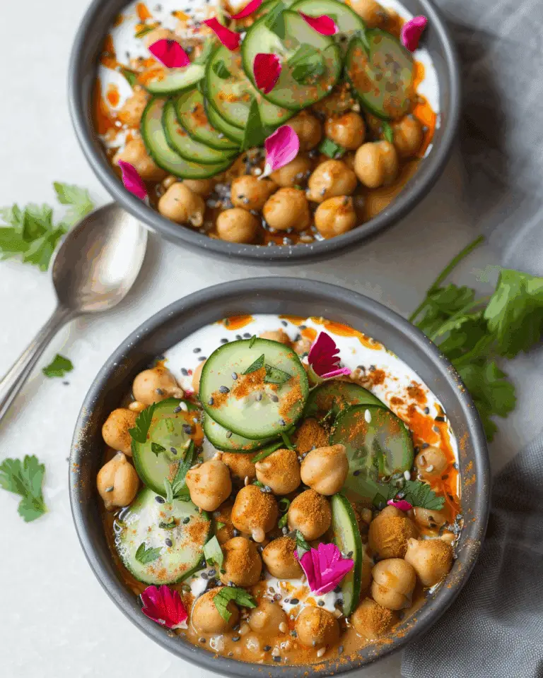 Spiced Chickpea Yogurt Bowls With Spiralized Cucumbers